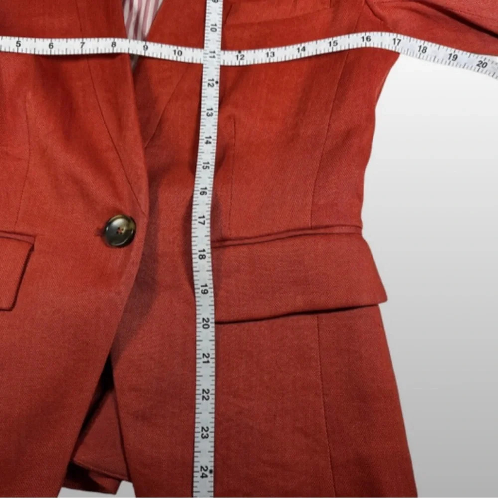 VERONICA BEARD Miles Linen Dickey Jacket | Clay size 2 - Picture 5 of 9